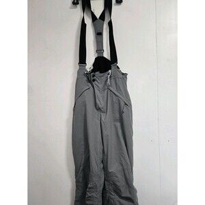 Rossignol Snow Pants Mens M Grey Insulated Ski Bib Adjustable Suspenders